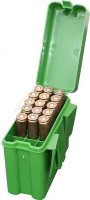 Коробка MTM RM-20 на 20 патронов кал. 22-250 Rem; 243 Win; 6 mm BR Norma; 6,5x55; 30-30 Win; 7,62x39 и 308 Win. Цвет – зеленый