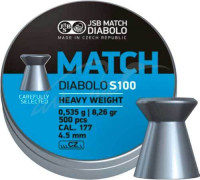 Пули пневматические JSB Diabolo Match S 100. Кал. 4.51 мм. Вес - 0.53 г. 500 шт/уп
