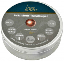 Кулі пневматичні H&N Rundkugel (золотисті). Кал. 4.4 мм. Вага - 0.5 г