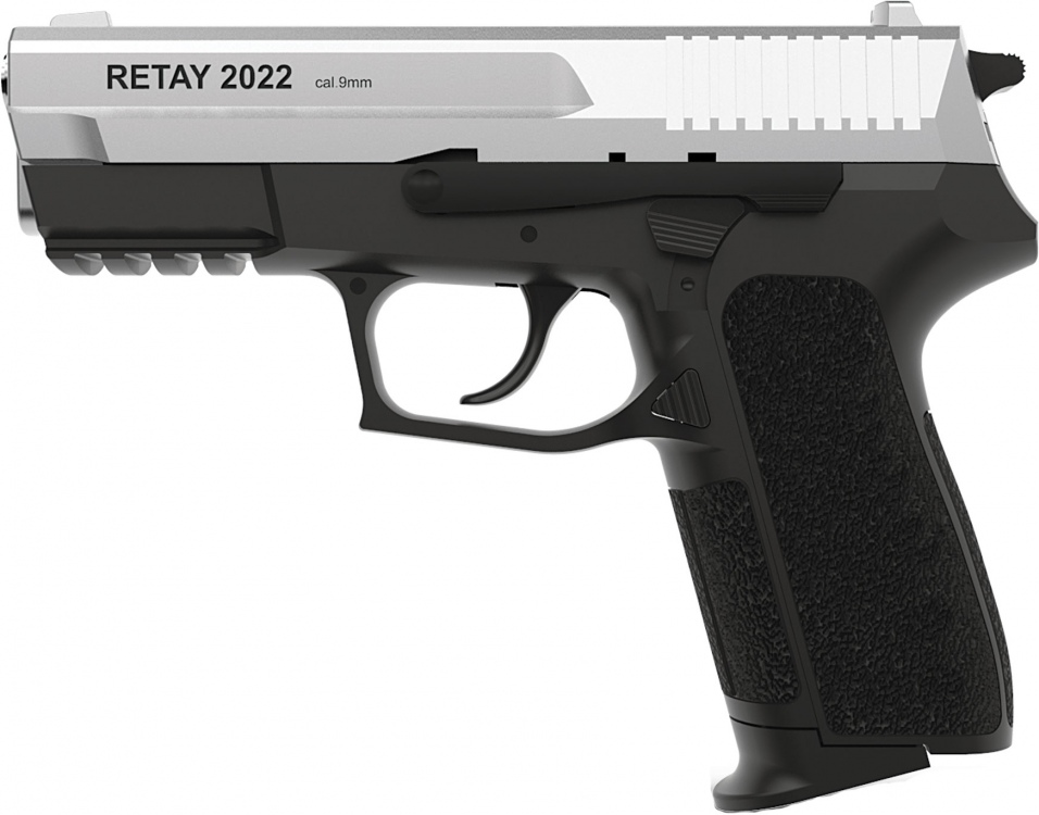 Пистолет стартовый Retay 2022, 9мм. ц:chrome