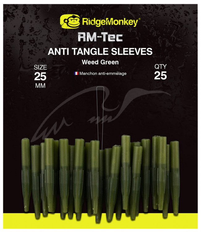 Протизакручувач RidgeMonkey RM-Tec Anti Tangle Sleeves Short (25шт/уп) к:weed green