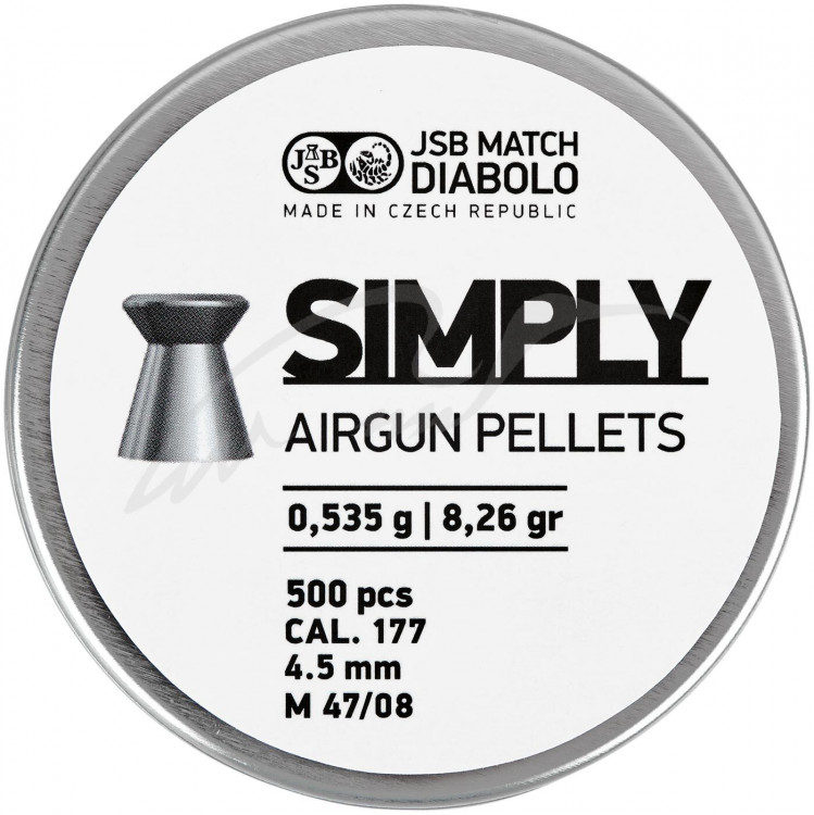 Пули пневматические JSB Diabolo Simply. Кал. 4.5 мм. Вес - 0.535 гр. 500 шт/уп