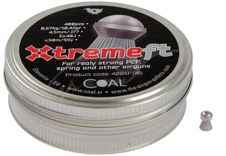 Кулі пневматичні Coal Xtreme FT. Кал. 4.5 мм. Вага - 0.675 г. 400 шт/уп