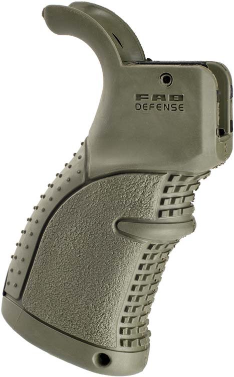 Руків’я пістолетне FAB Defense AGR-43 прогумоване для M4/M16/AR15. Колір - оливковий