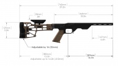 Ложа MDT LSS для карабинов Howa 1500/Weatherby Vanguard Long Action. Материал - алюминий. Цвет - черный