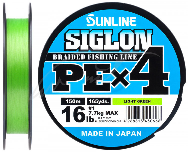 Шнур Sunline Siglon PE х4 300m (салат.) #1.7/0.223 mm 30lb/13.0 kg