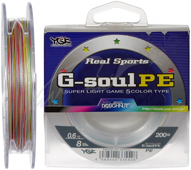 Шнур YGK G-Soul PE 5 Colors 200m #0.6/0.128mm 8lb