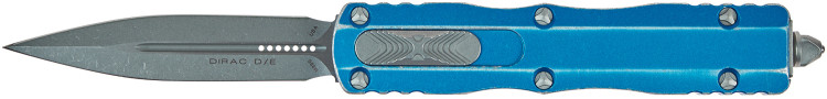 Нож Microtech Dirac Double Edge Stonewash. Distressed blue