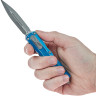 Нож Microtech Dirac Double Edge Stonewash. Distressed blue