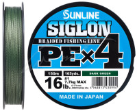 Шнур Sunline Siglon PE х4 300m (темн-зел.) #1.2/0.187 mm 20lb/9.2 kg