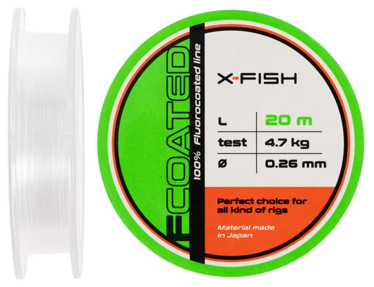 Флюорокарбон X-Fish FCoated 20m 0.26mm 4.7kg Флюорокарбон X-Fish FCoated 20m 0.26mm 4.7kg