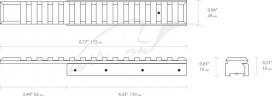 Планка Hawke Adaptor Base 11мм- Weaver/Picatinny Extension
