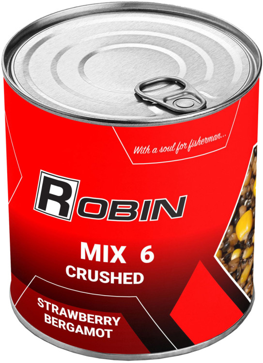 Зерновая смесь Robin Микс 6-ти Зерен Клубника Бергамот Дробленая 900мл (ж/б)