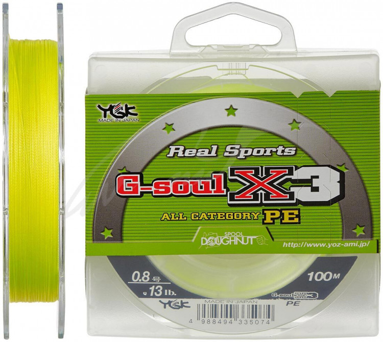 Шнур YGK G-Soul X3 100m (желтый) #0.4/0.104mm 6lb