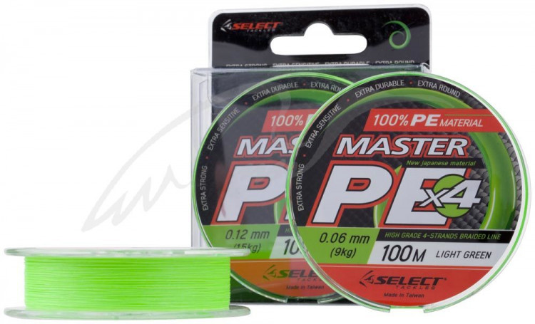 Шнур Select Master PE 100m (салат.) 0.18 мм 21кг Шнур Select Master PE 100m (салат.) 0.18 мм 21кг