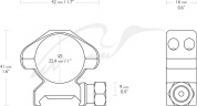 Кільця Hawke Precision Steel. d - 25.4 мм Medium. Weaver/Picatinny