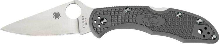 Нож Spyderco Delica4 Flat Ground Grey