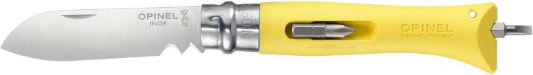 Нож Opinel DIY №9 Inox. Цвет - желтый
