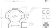 Кільця швидкознімні Hawke Precision Steel. d - 25.4 мм Medium. Weaver/Picatinny