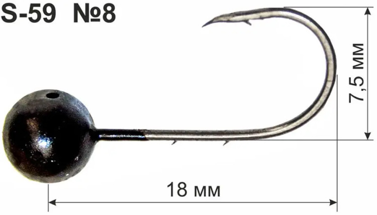 Мормышка DS S-59 #8 1.0g (3шт/уп) Лимонный