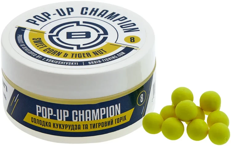 Бойли Brain Champion Pop-Up Sweet Corn & Tiger Nut (кукурудза + тигровий горіх) 6mm 34g