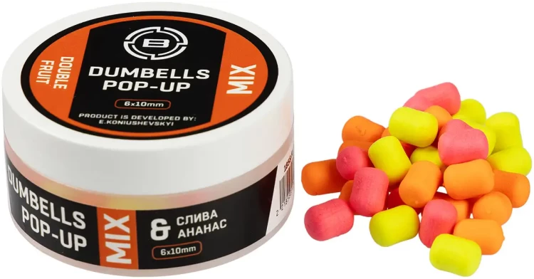 Бойли Brain Dumbells Mix Double Fruit (cлива+ананас) 6*10mm 34g