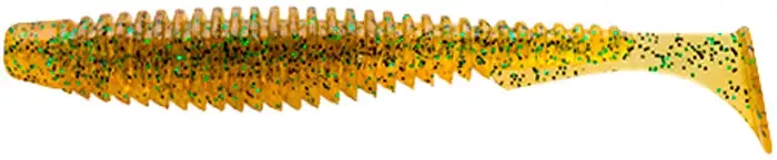 Силикон FishUP U-Shad 4" #036 - Caramel/Green & Black (8шт/уп)