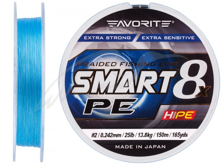 Шнур Favorite Smart PE 8x 150м (sky blue) #2/0.242mm 25lb/13.8kg