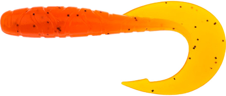 Силикон FishUP Mighty Grub 3.5" #049 - Orange Pumpkin/Black (7шт/уп)