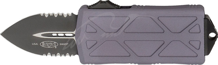 Ніж Microtech Exocet Black Blade DS. Колір: gray