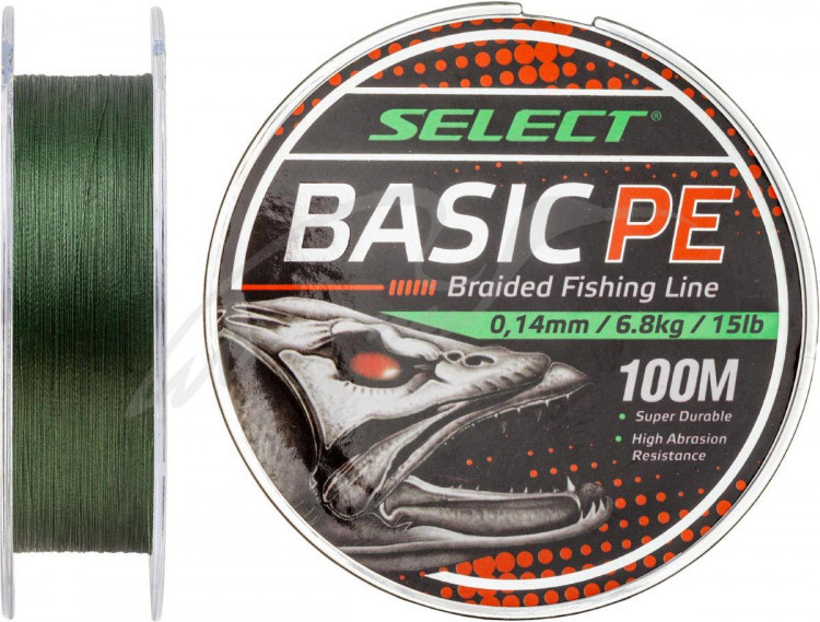 Шнур Select Basic PE 100m (темн-зел.) 0.08mm 8lb/4kg