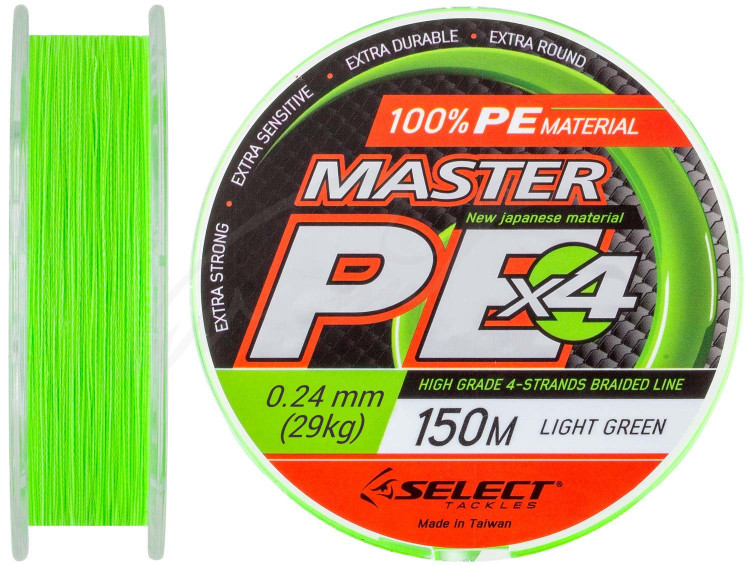 Шнур Select Master PE 150m (салат.) 0.24mm 29kg