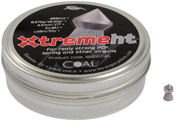 Кулі пневматичні Coal Xtreme HT. Кал. 4.5 мм. Вага - 0.675 г. 400 шт/уп