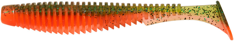 Силікон FishUP U-Shad 4" #205 - Watermelon/Flo Orange (8шт/уп)