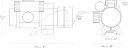 Прицел коллиматорный Hawke Sport Dot 1x30. 4 MOA, крепление Weaver / 9-11mm.