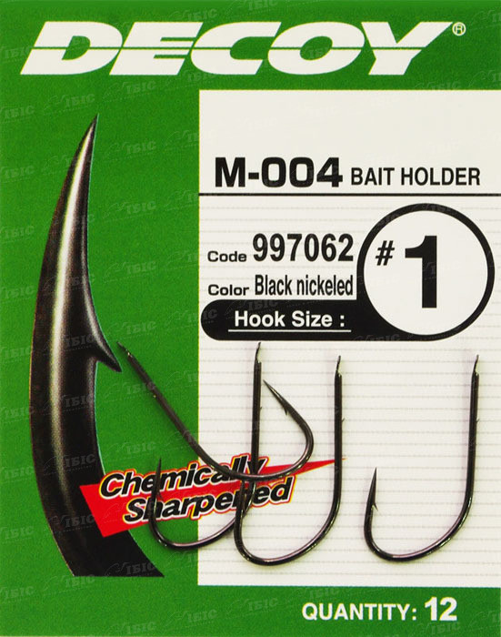 Крючок Decoy M-004 Bait Holder #1 (12 шт/уп)