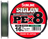 Шнур Sunline Siglon PE х8 300m (темн-зел.) #0.8/0.153 mm 12lb/6.0 kg