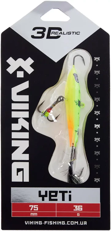 Балансир Viking Fishing Yeti Ice Jig 75mm 36.0g #5 Acid Балансир Viking Fishing Yeti Ice Jig 75mm 36.0g #5 Acid