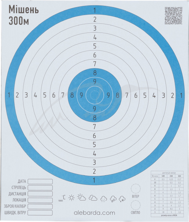 Мішень Алебарда паперова 300М ц: синій