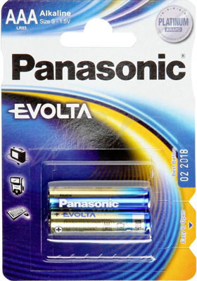 Батарея Panasonic EVOLTA AАA BLI 2 ALKALINE