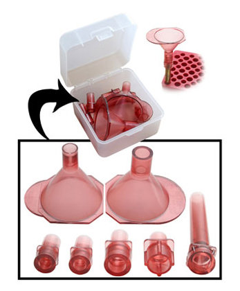 Набор воронок MTM Universal Powder Funnel Set для пороха (под нарезные патроны). Цвет - красный