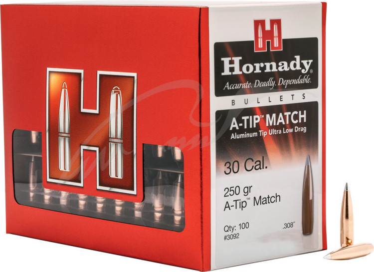 Пуля Hornady A-TIP Match кал .30 масса 250 гр (16.2 г) 100 шт Пуля Hornady A-TIP Match кал .30 масса 250 гр (16.2 г) 100 шт