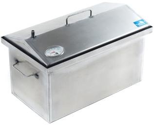 Коптильня большая (520x300x310) стальная с термометром крышка домиком