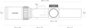 Прицел оптический Hawke Vantage 30 WA 1-4х24 сетка L4A Dot с подсветкой Прицел оптический Hawke Vantage 30 WA 1-4х24 сетка L4A Dot с подсветкой