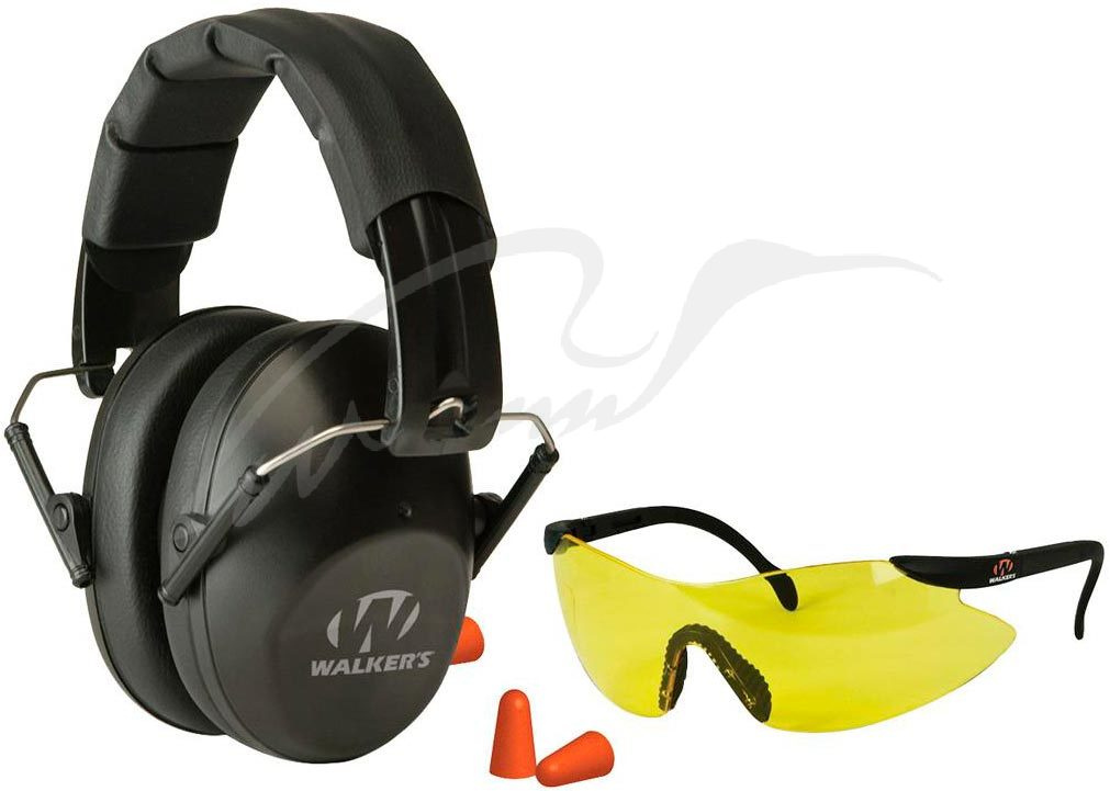 Набор для стендовой стрельбы Walker’s PRO SAFETY COMBO KIT (наушники.беруши.очки) ц:черный
