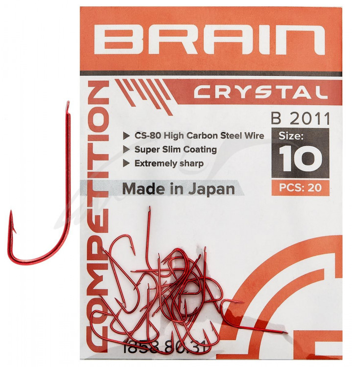 Крючок Brain Crystal B2011 #16 (20 шт/уп) ц:red