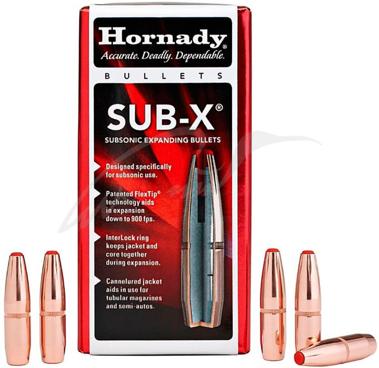 Куля Hornady SUB-X кал. 30 маса 190 гр (12.31 г) 100 шт Куля Hornady SUB-X кал. 30 маса 190 гр (12.31 г) 100 шт