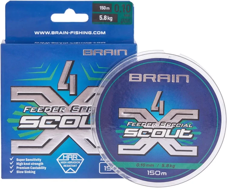 Шнур Brain Scout 4X 150m (camo) 0.163mm 9.8kg