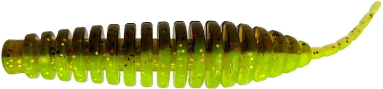 Силикон FishUP Tanta 3" #203 Green Pumpkin/Flo Chartreuse (6шт/уп)