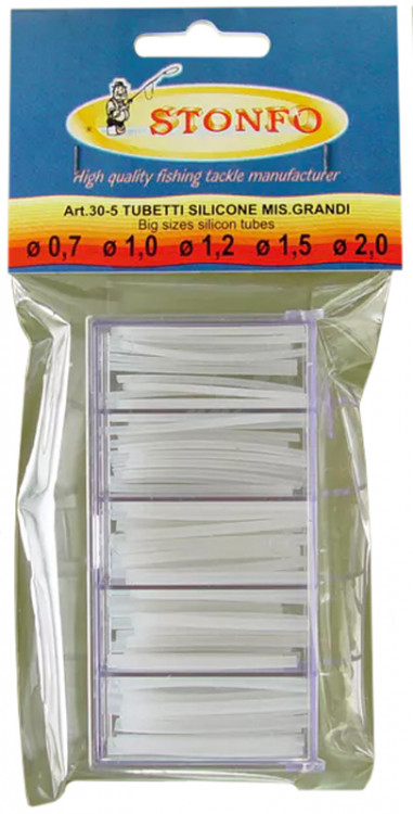 Кембрик силиконовый Stonfo 30-5 Box Clear Silicone Tube Big диам. 0.7-1.0-1.2-1.5-2.0мм